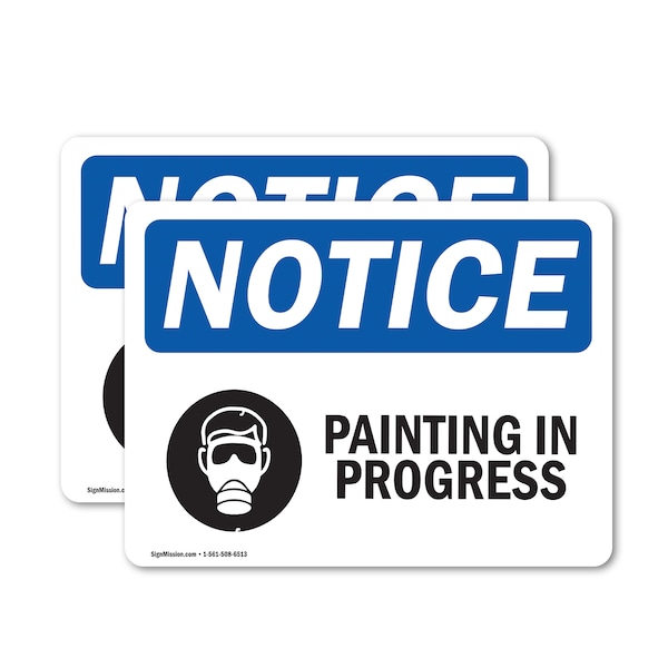 Signmission Painting In Progress Sign With Symbol, 5 in W x Rectangle, Vinyl Decal OS-2PACK-NS-D-35-L-17109 - main